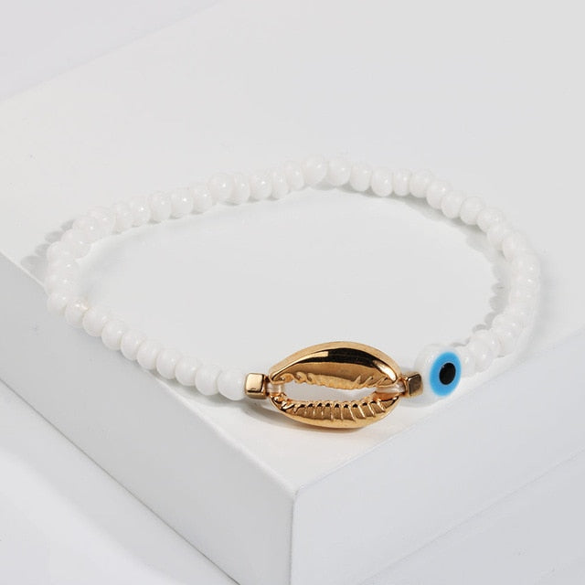 Emilia Shell Bracelet - White