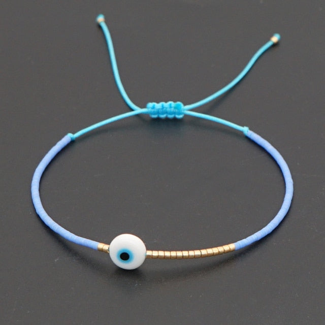 Alessandra Evil Eye Bracelet - Light Blue