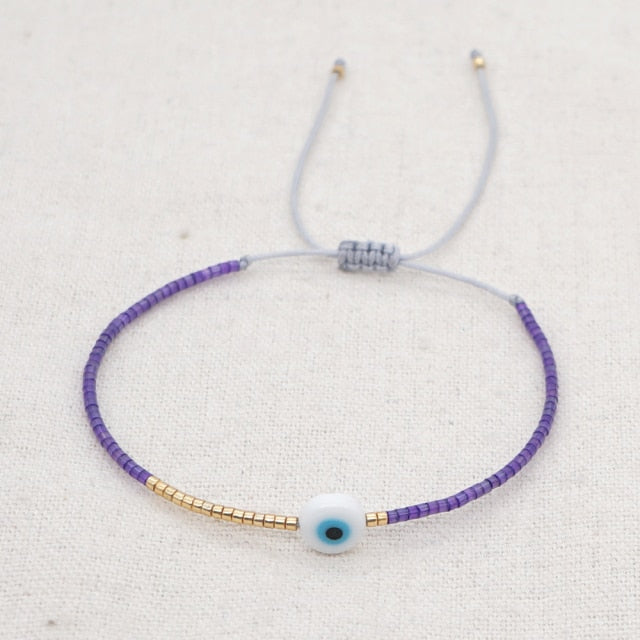 Alessandra Evil Eye Bracelet - Purple
