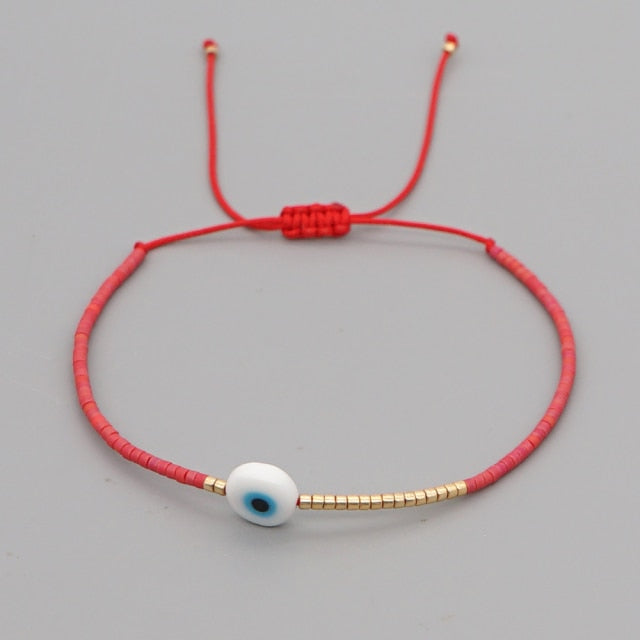 Alessandra Evil Eye Bracelet - Red