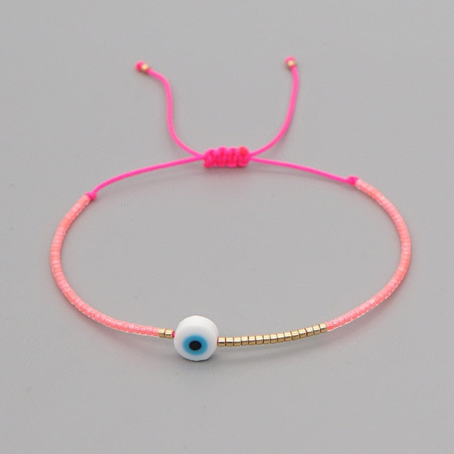 Alessandra Evil Eye Bracelet - Flamingo