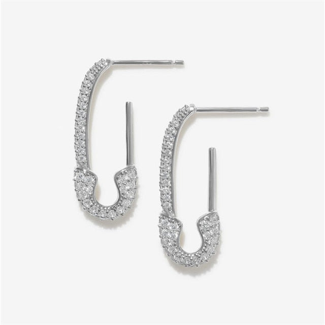 Samantha Paperclip Earrings - Silver